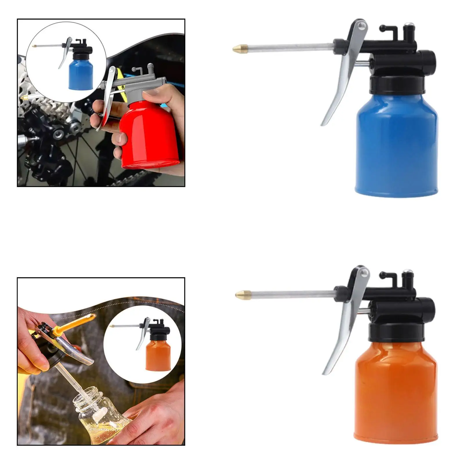 Hand Pump Oiler Can Portable Easy to Use Durability with Long Nozzle Premium Oil Can Pump Oiler Practical Manual Oiling Bottle