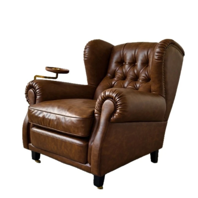 

Cigar Chair, High Back, Casual, Leather Single Sofa Chair