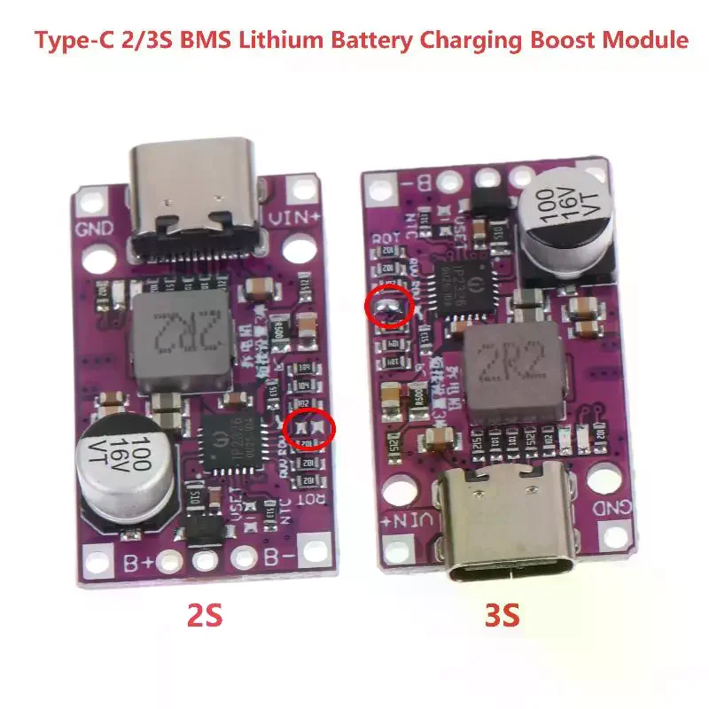 2S 3S Lithium Battery Charging Boost Module With Boost Fast Charging 15W Type C Input Charger Module For DIY Electronic Projects