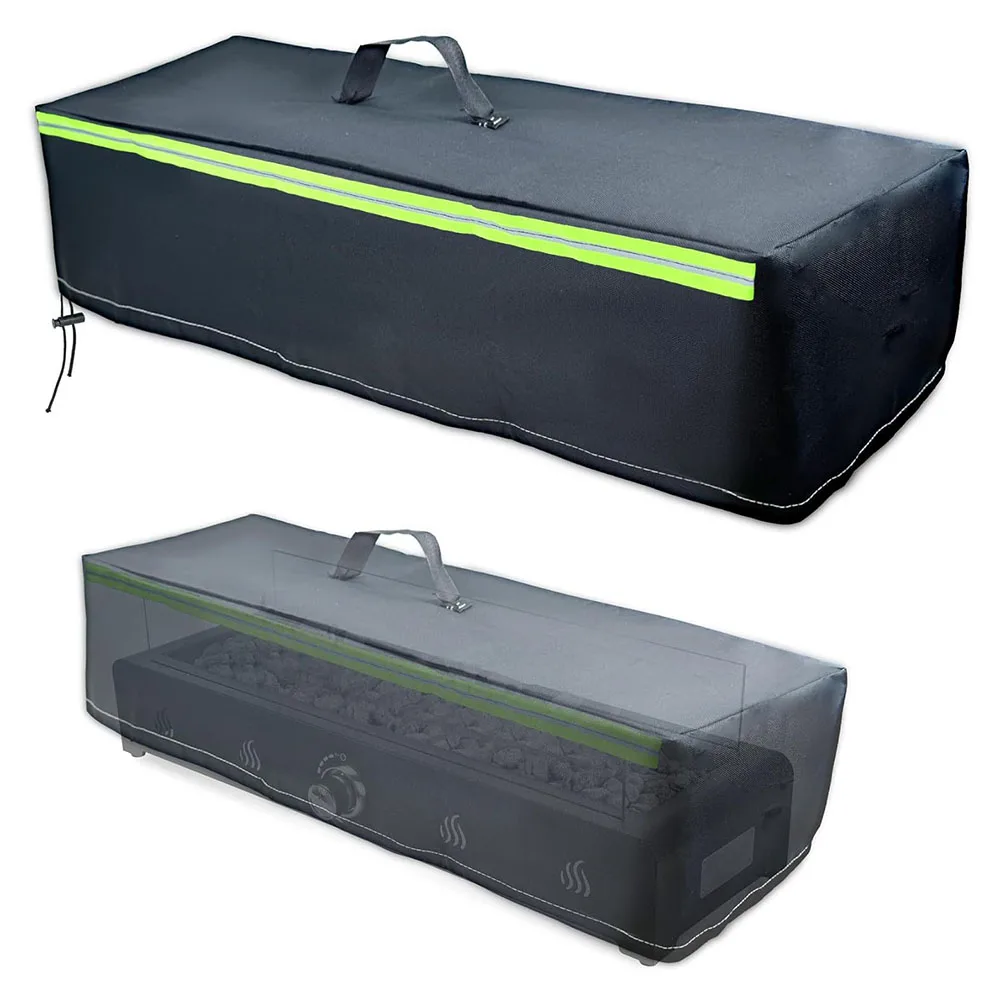 

1 шт., чехол для уличной каминной каминной камин 75*25*22 см, 28 дюймов, прямоугольный чехол для настольной каминной камеры со светящейся в темную полоску, водонепроницаемые пылезащитные чехлы