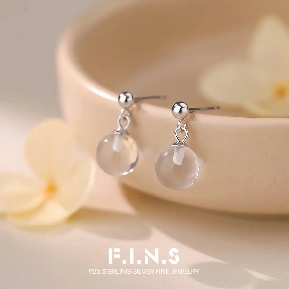 

Серьги-гвоздики F.I.N.S Minimalist S925 из стерлингового серебра с имитацией кристаллов в форме мини-лампочки для женщин, прозрачные шарообразные серьги-пирсинг, изысканные ювелирные изделия