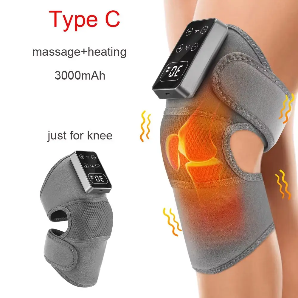5 Gears Eletric Knee Massager Multifunction Rechargeable Heat Knee Massage Brace Relief Fatigue Knee Joint Massager