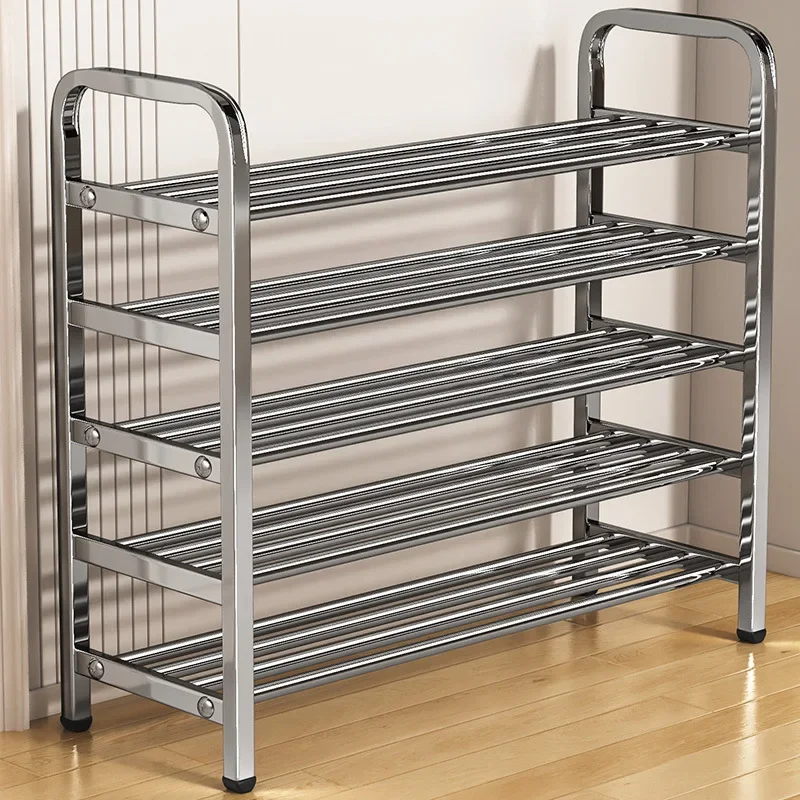 Bold stainless steel shoe rack Multi-layer household door shoe rack Entering the door Dormitory rental room Simple shoe rack