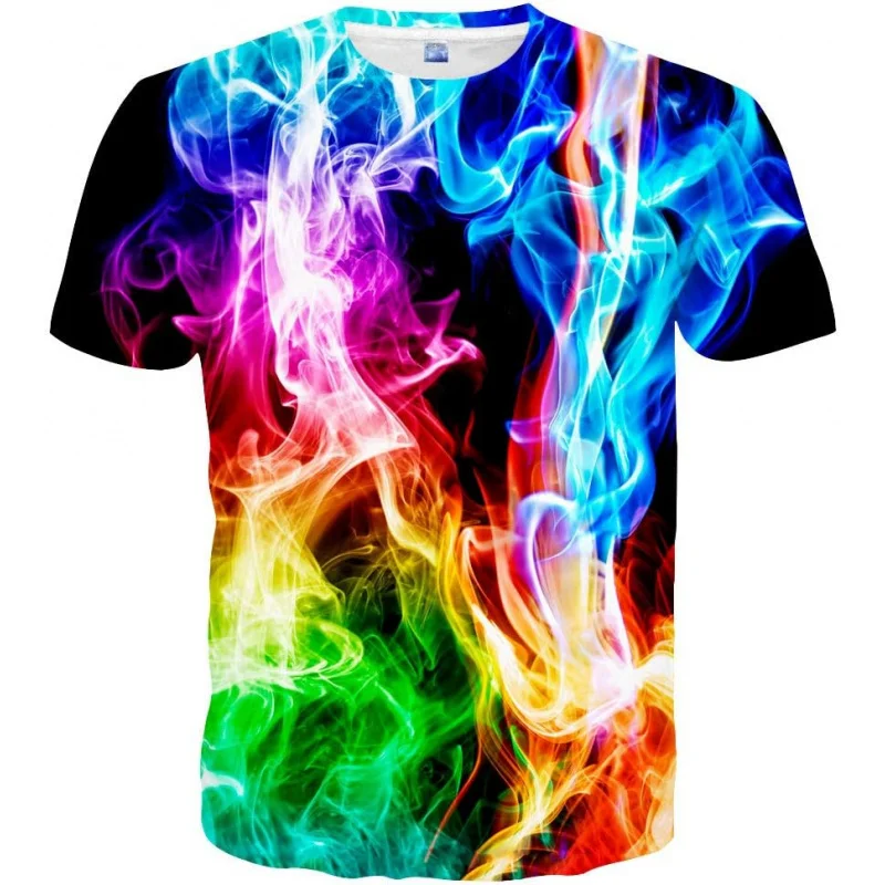

Hgvoetty Neutral 3D Printed Shirt Colorful Space Pattern T Shirt Suitable for Men Women Teenagers