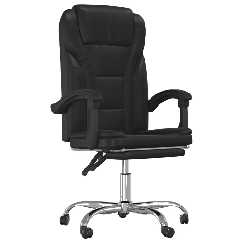 Black leather office recliner chair