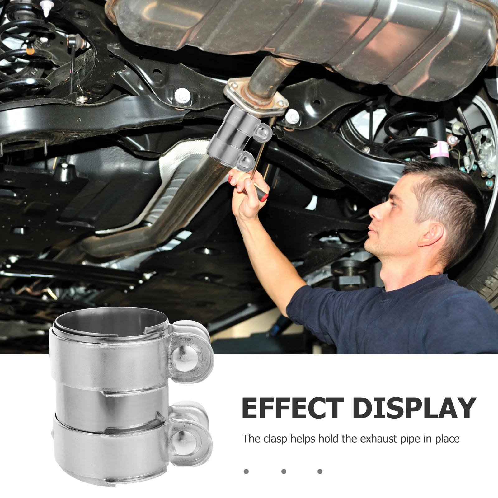 

Exhaust Band Clamp Stainless Steel Robust Turbo Exhaust Tube Clamp Automotive Repair Car Clamps 2.5 Inch Fixing Repair Kit