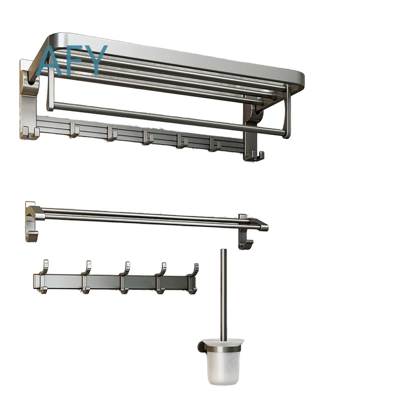 Stainless Steel Aluminum Toilet Set with ABS Tissue Holder for Bathroom Accessories for Modern Bathroom Decor for Home Use