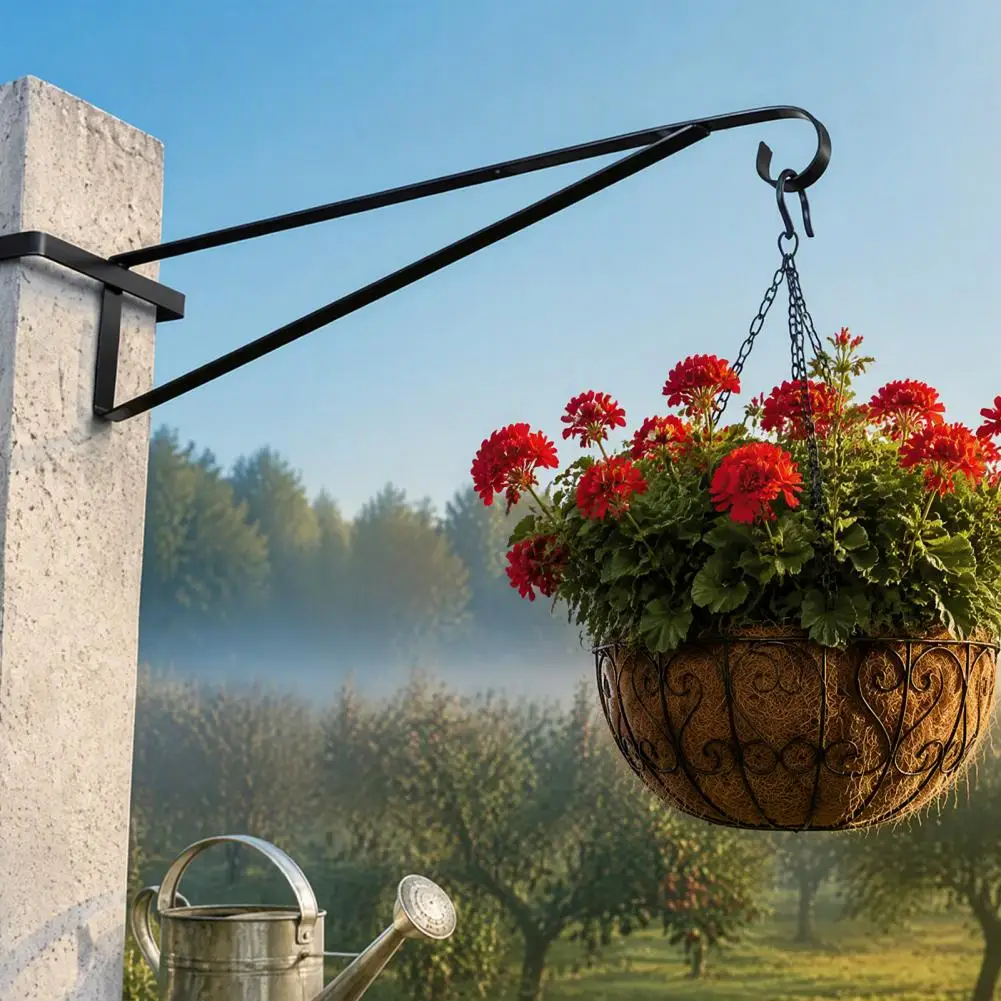 Backyard Hanging Planter 4pcs Metal Plant Hanger Brackets Wall Mounted Vertical Hooks Durable Garden Flower Holders with Strong