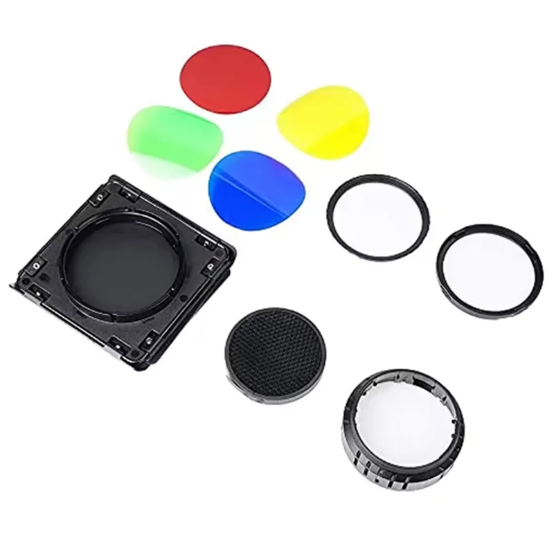 ffyy-godox-bd-10-バーンドアアクセサリーキット、ハニカムグリッドと-4-色フィルター付き、godox-ad300pro-フラッシュ用
