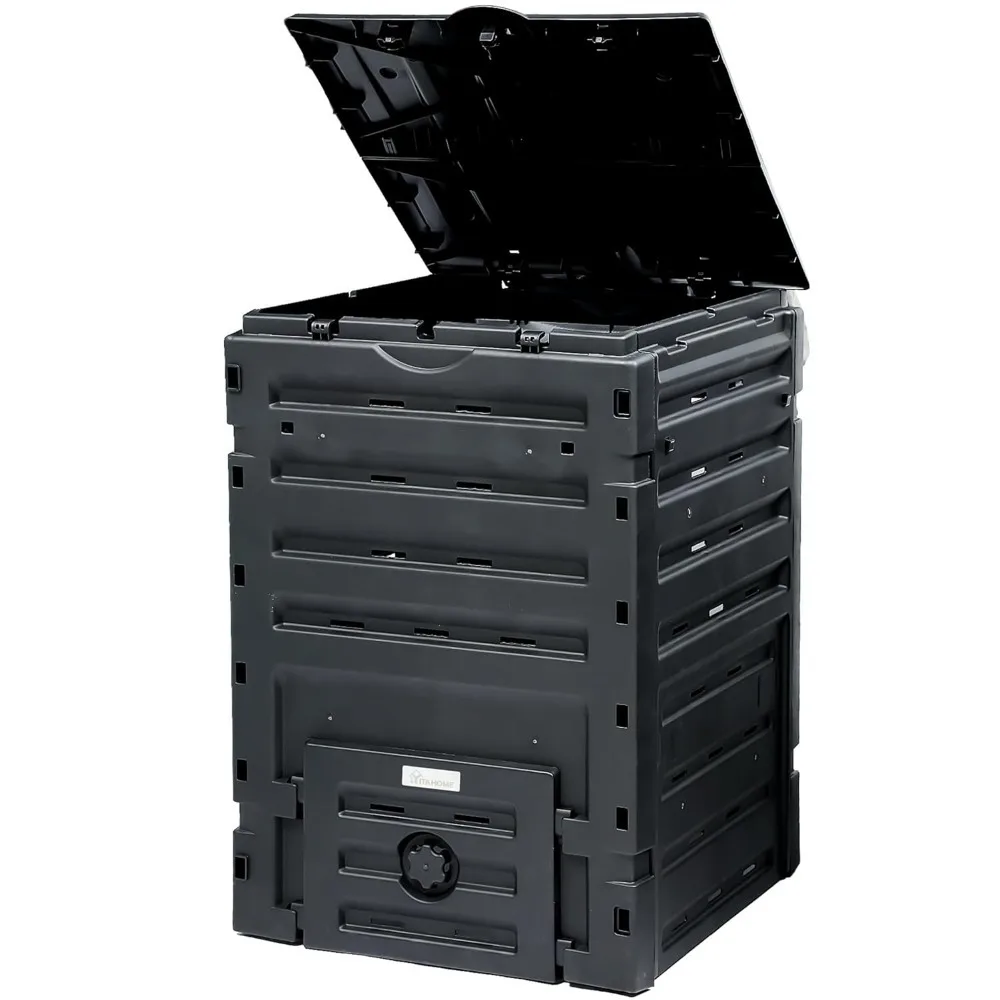 

120 Gallon (450L) Large Outdoor Compost Bin, Composter Box with Snap-on Top Lid and Aeration System, Lightweight, Customized