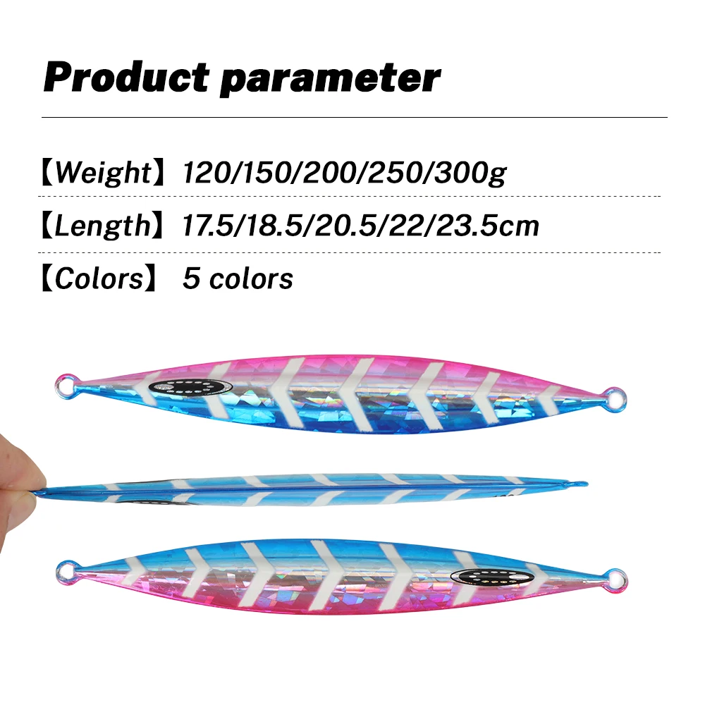 TOLU NEW Slow Sinking Metal Jig 120g 150g 200g 250g 300g Long Casting Slow Sinking Fall Jigs Saltwater Deepsea Fishing Lure