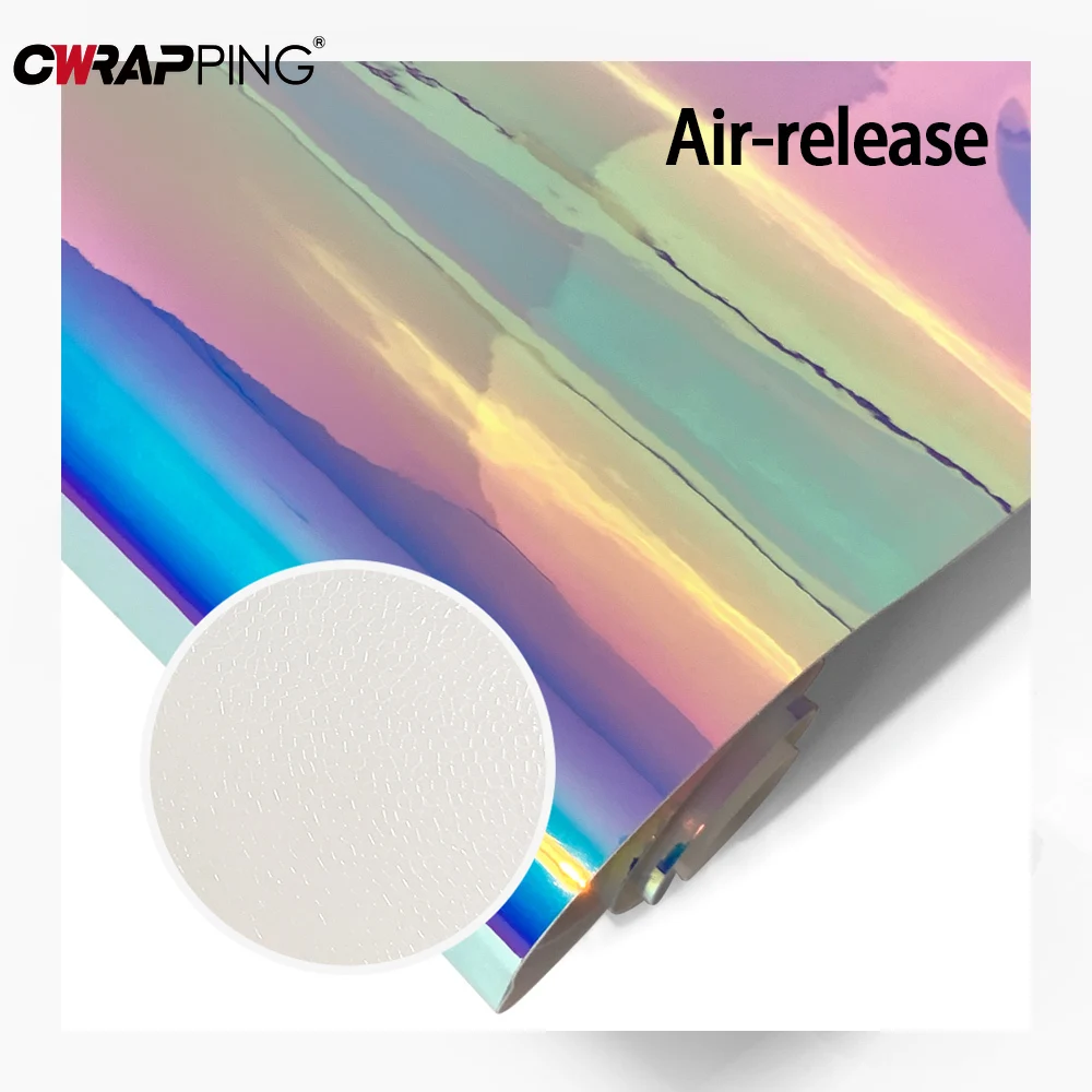 Car Sticker Rainbow Pink Gradient Vinyl Wrap Car Body Color Change Film Waterproof Anti-scratch Air Release Car Accessories