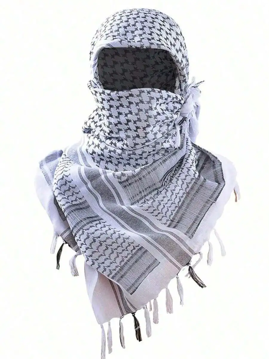 

Mens Desert Style Arabic Headscarf Scarf For Motorcycle Riding Outdoor Warm Soft