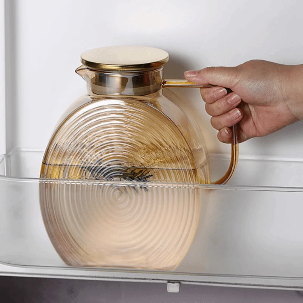 

Nordic Style Refrigerator Snail Glass Pitcher 2.5L Heat Resistant Cold Water Kettle Large Capacity Water Bottle Dinning Room