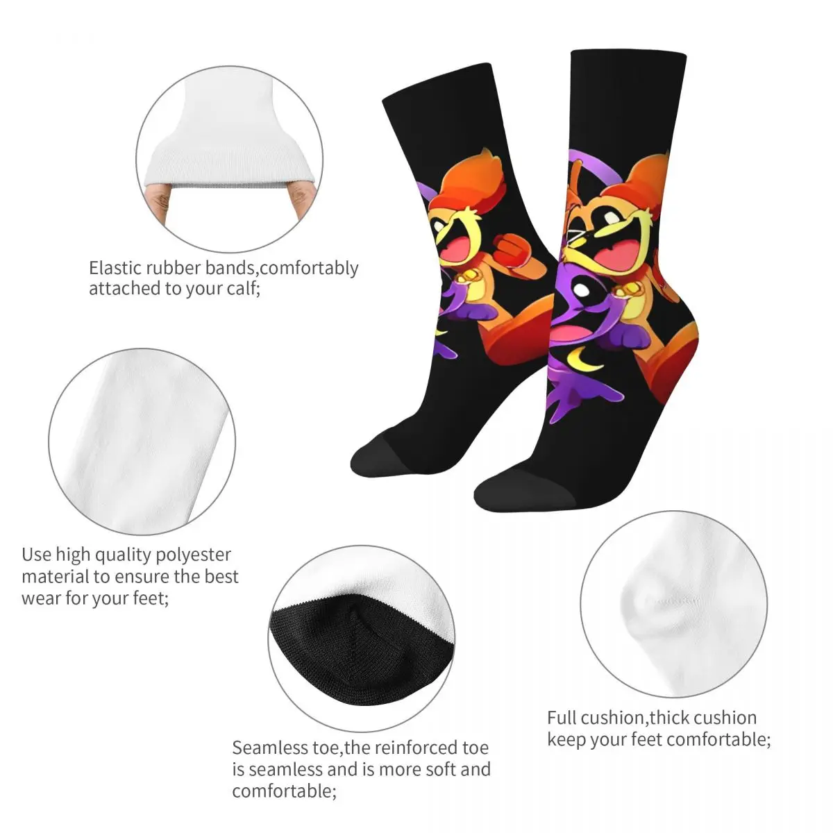 Smiling Critters Catnap Stockings Adults Men Socks High Quality Fashion Socks Spring Outdoor Anti Skid Printed Socks