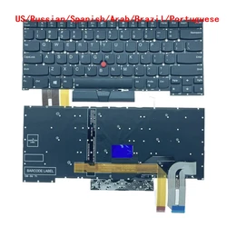 US RU SP AR BR PT Backlit Keyboard For Lenovo Thinkpad T490s T495s, X1 Extreme Gen 1/ Gen 2 , P1 Gen 1 / Gen 2