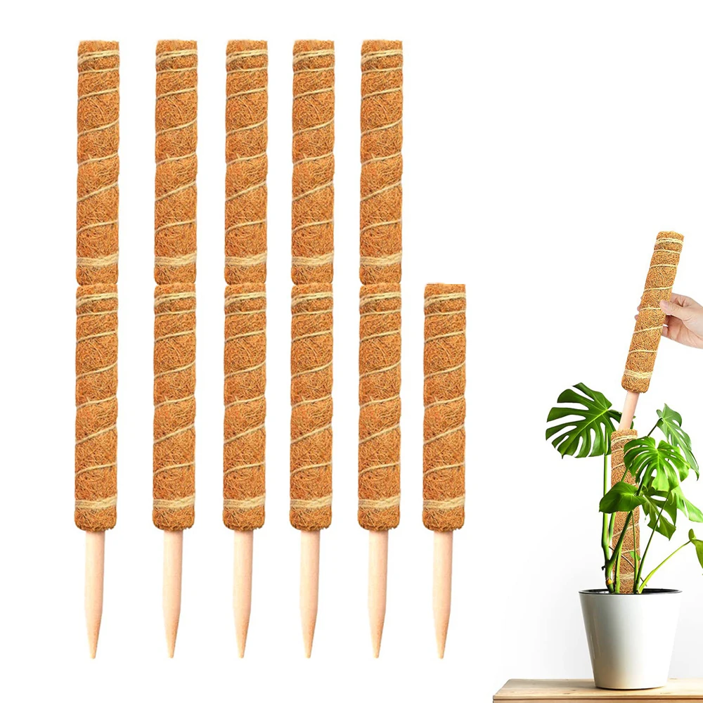 NEW 1PC Plant Climbing Coir Support Pole Potted Moss Stick Extendable Plant Support Monstera Creepers Vines Garden Supplies