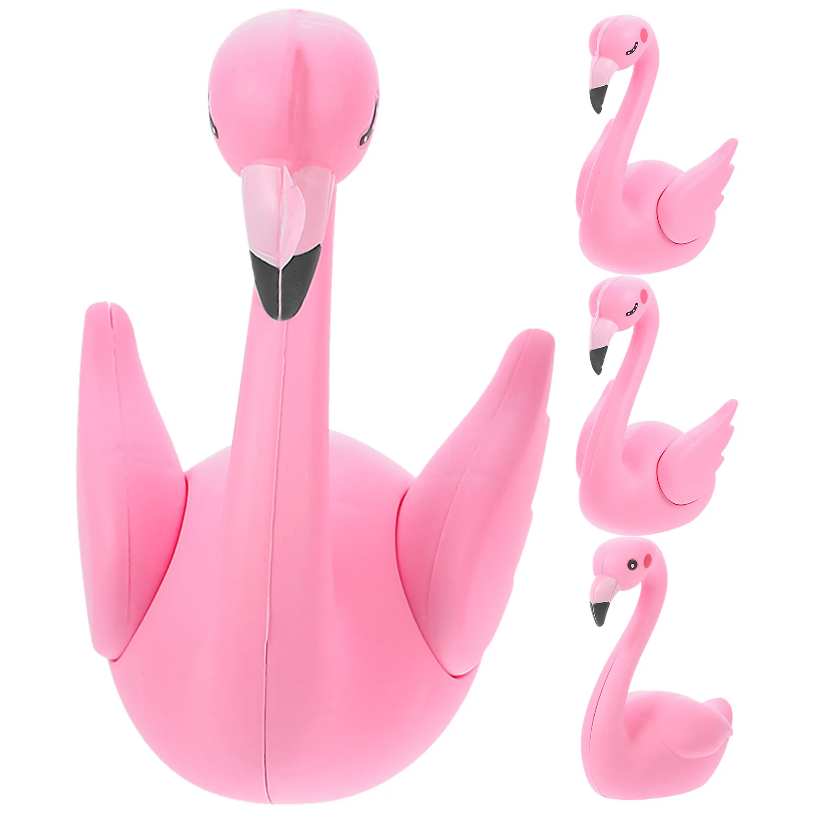 

4 Pcs Flamingo nament Vivid Cartoon Shape Cake Topper Reusable Vinyl Decoration for Wedding Birthday Party Events