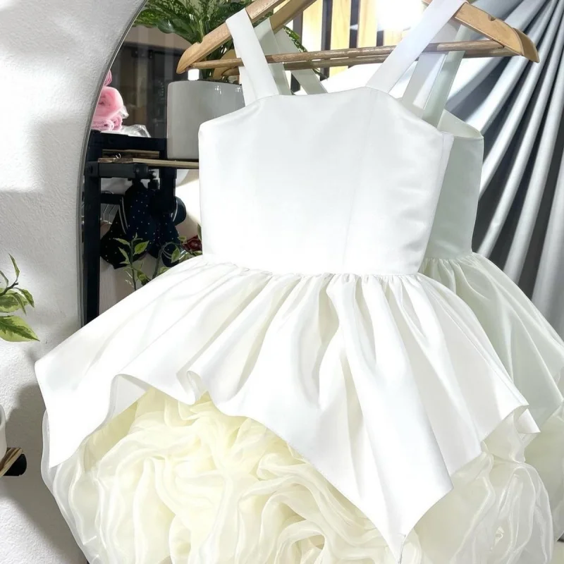 Girls' New Summer High-End Stylish Birthday Princess Dress with Straps