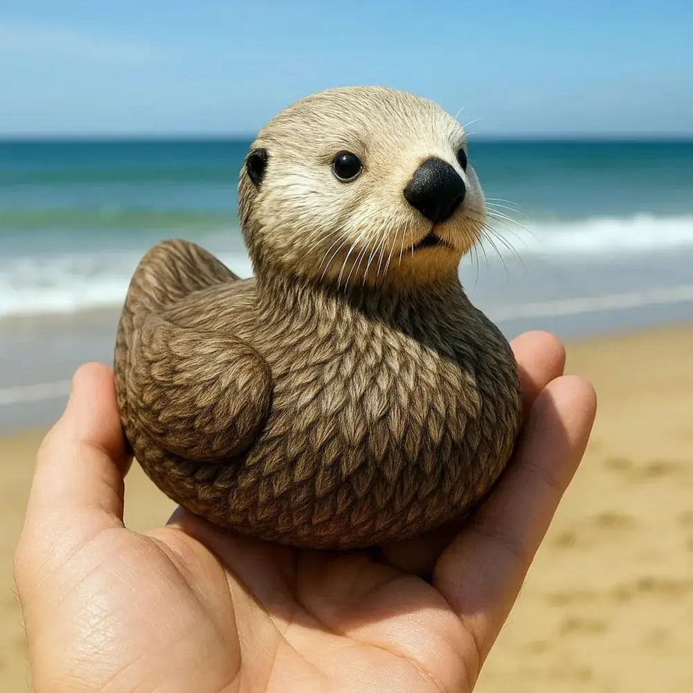 Sea Duck Ornament Sea Duck Figurine Sea Figurine Set for Home Office Decor Turtle Dolphin Whale Beaver Octopus Statues for Ocean