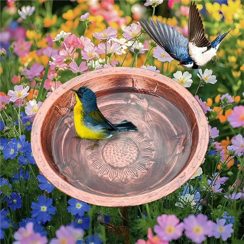 ABBP-Tall Metal Bird Bath For Outdoors, 12