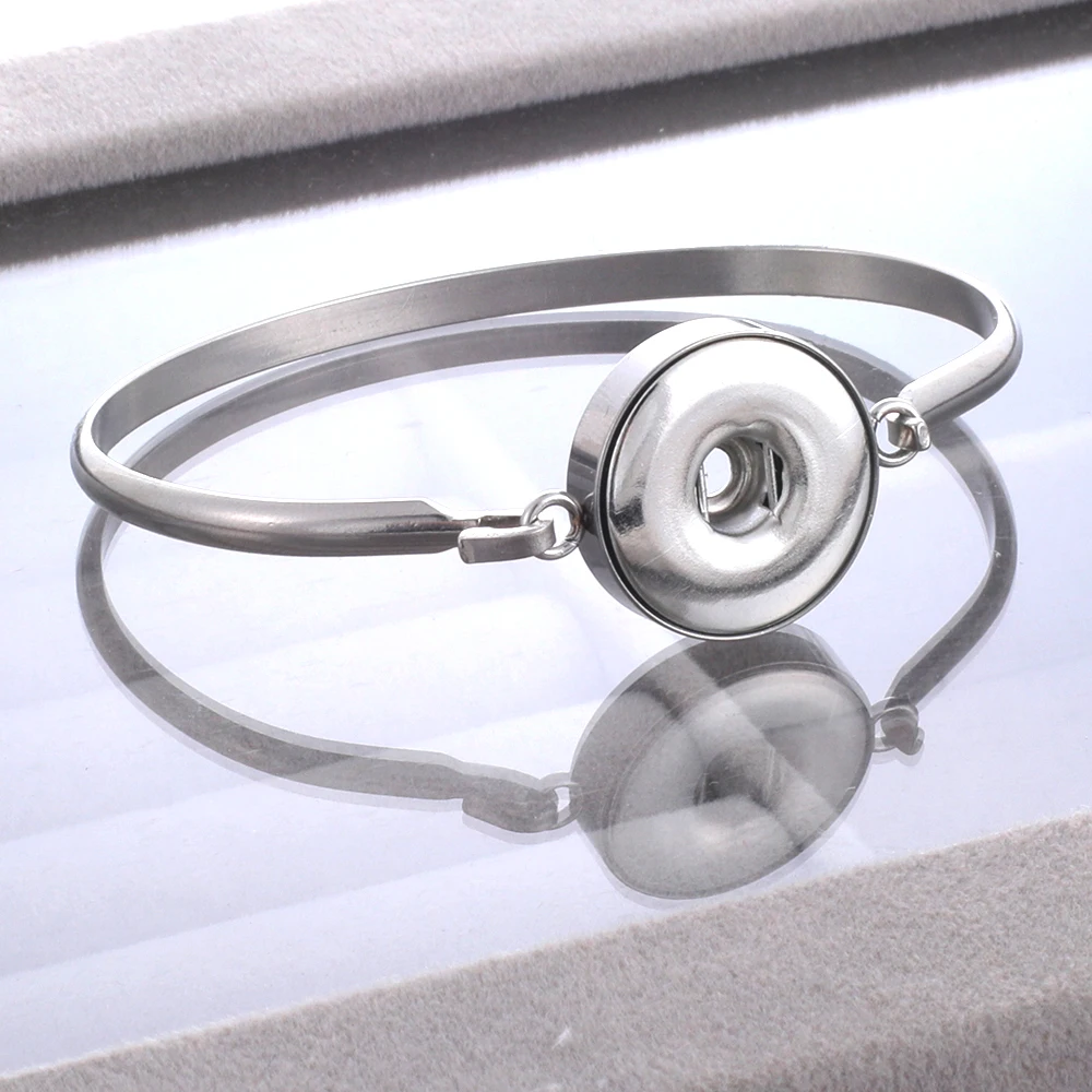 New Stainless Steel Jewelry Bracelet Button Bracelet Women's Bracelet 18mm Button Charm Jewelry