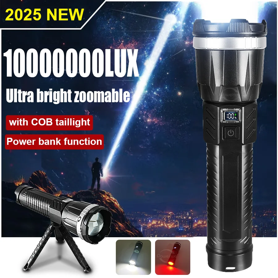 

Белый лазер, мощные фонарики, супер яркий перезаряжаемый тактический фонарик, 8 режимов, масштабируемый фонарик, водонепроницаемый фонарь