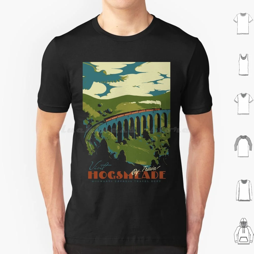 Visit Hogsmeade T Shirt Cotton Men Women DIY Print Vintage Visit Travel Magic Fantasy Wizard Sorcerer Movie Spell Train School