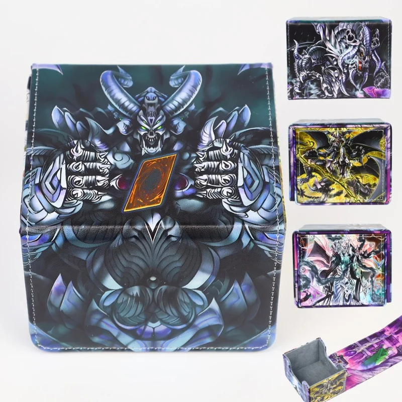 Yu-Gi-Oh! DIY Archfiend of Gilfer Board Game Leather Magnetic Card Box Chaos Dragon Game Card Storage Box Side Placement 100+
