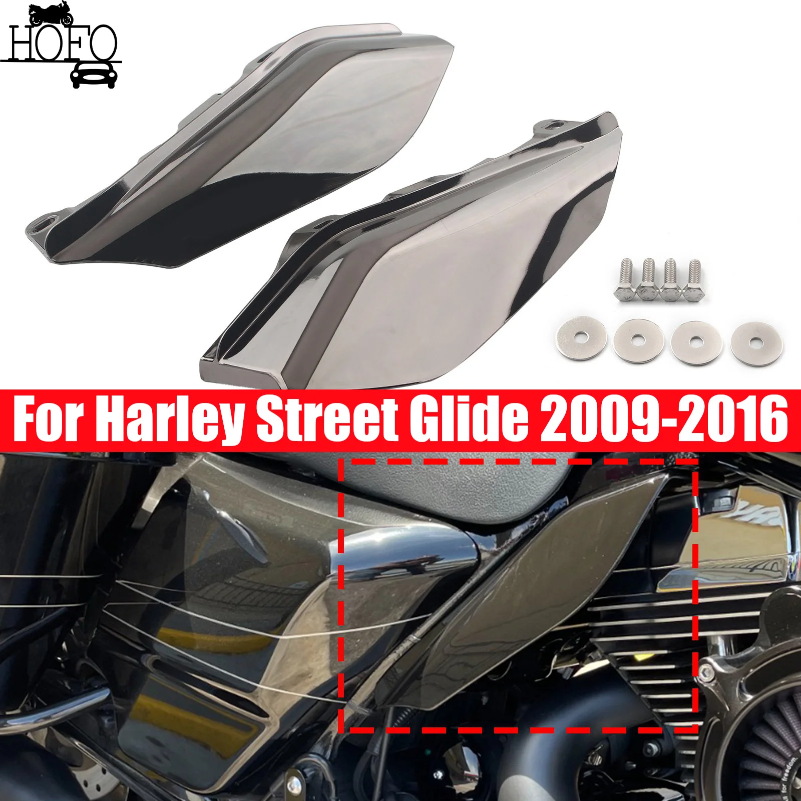 

2PCS Heat Shield Mid-Frame Air Deflector Trim Fit Harley Street Glide 2009-2016