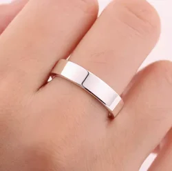 2m/4mm/5mm real silver finger rings  999 pure silver rings for couples simple ring shiny finish big size 12 -13 customized rings