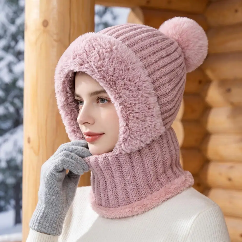 Knit Ski Mask Hat Micro Fleece Four Way Stretch Flat Lock Seam Thermal Grid Neck Skirt For Cycling Trail Sports Gear Winter Runs