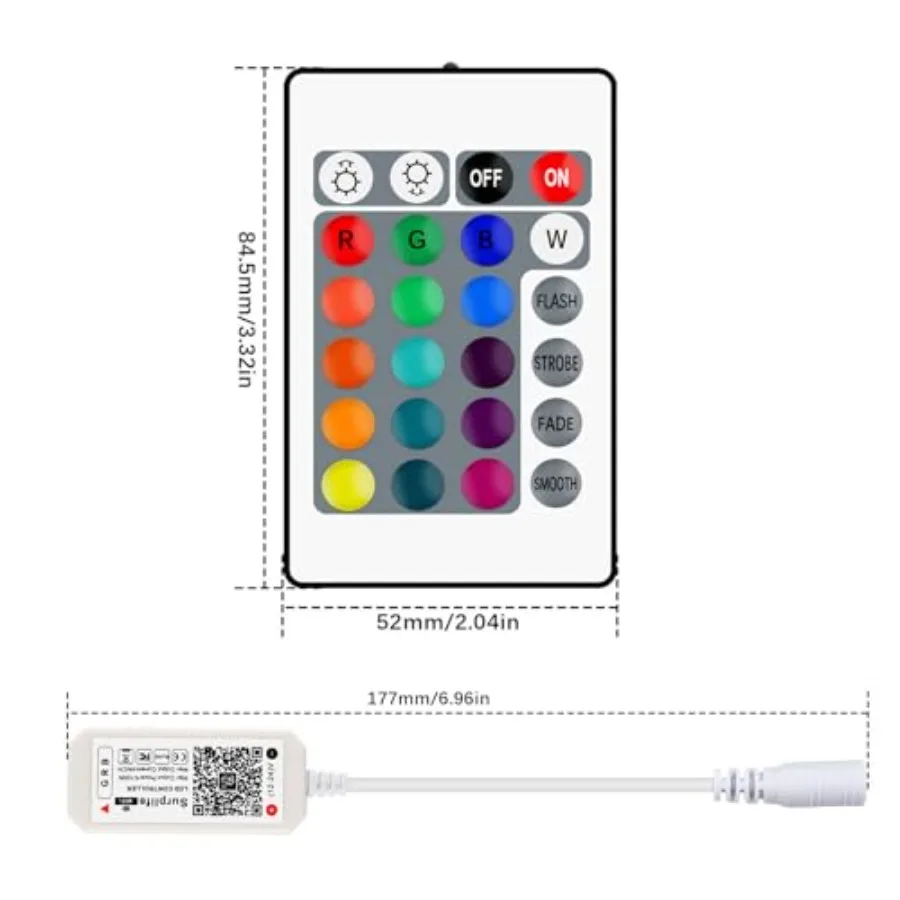 4 Pin WiFi RGB LED Controller, RF Wireless Remote Control, DC 5V/12V/24V for 5050 3528 5630 RGB LED Strip Lights, Compatible wi