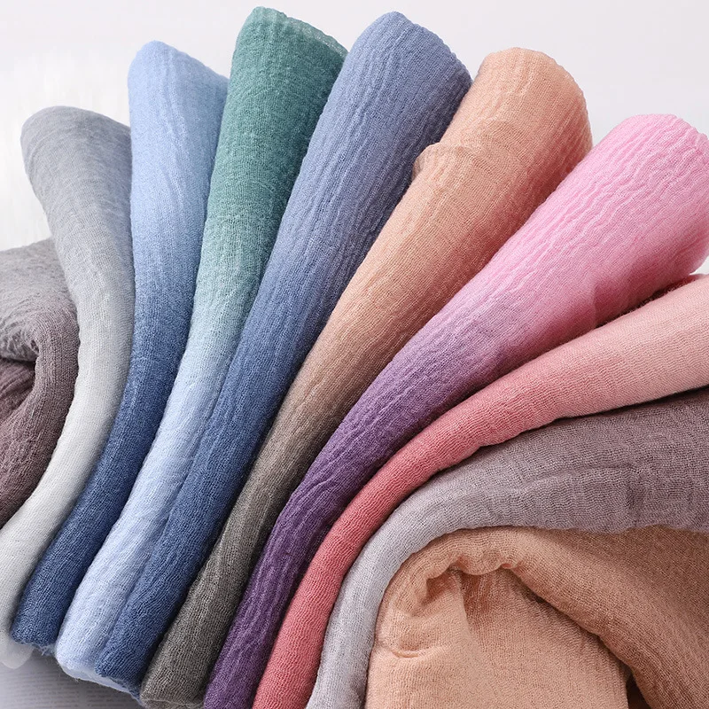 New Cotton Linen Hijab Gradient Color Cotton and Linen Scarf Muslim Ladies Fashion Wrap Headscarf  Foulard En Mousseline Scarf