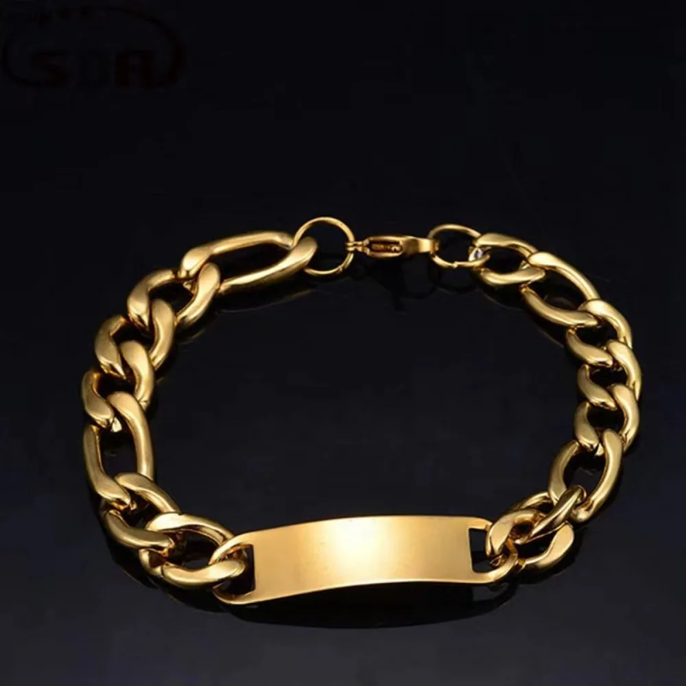 Wholesale Solid Silver 18k Gold Filled 8MM width Chain Bracelets Men Jewelry Charm Women Lady Wedding Party Gifts Bohemia 20cm