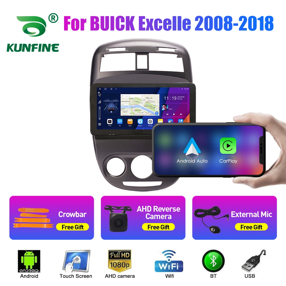 

10,33-дюймовый автомобильный радиоприемник для BUICK Excelle 2008-2018 2Din Android, восьмиядерный автомобильный стерео DVD, GPS-навигатор, плеер QLED, экран Carplay