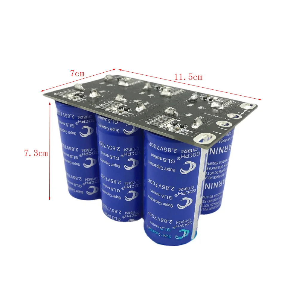 Automotive Super Farad Capacitor ​17V 116F Double Row Farad Capacitor Super Capacitor 6PCS 2.85V 700F with Protective Board