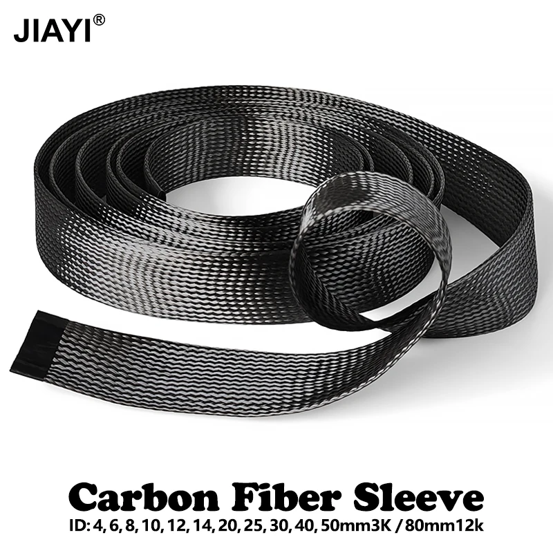 Sleeves 4-40mm High Density Tightly Black Braided Flexible Carbon Fiber Sleeving Shield Wire Cable Tube Sheath Sleeve