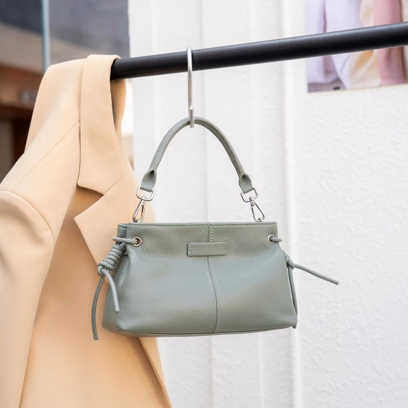 

Top Layer Cowhide Leather Underarm Bag Minimalist Ladies Soft Leather Handbag Multi-purpose Casual Shoulder Crossbody Bag Purses
