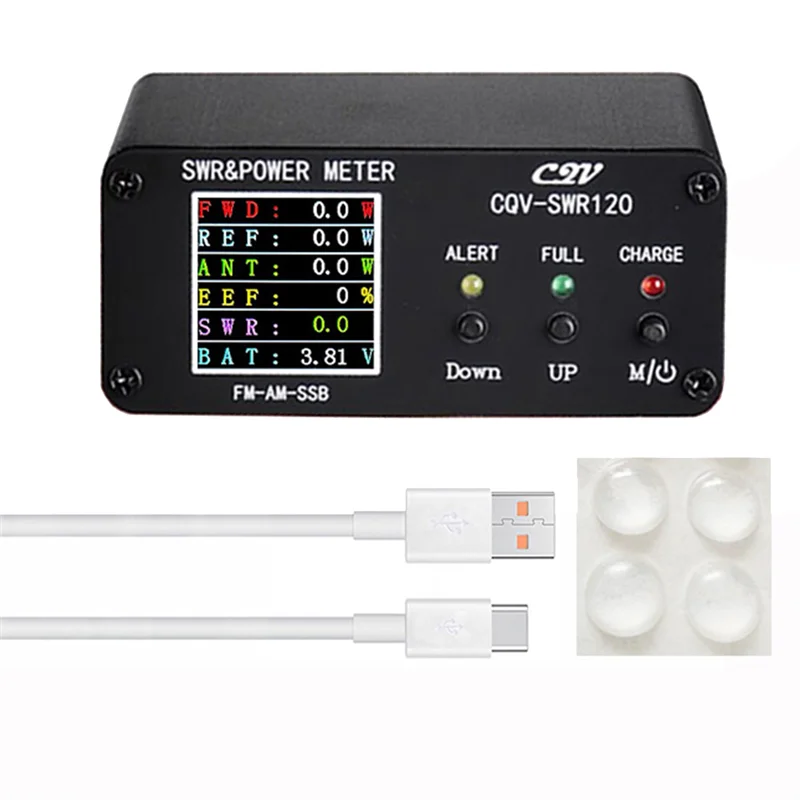 

CQV-SWR120 120W SWR Power Standing Wave Meter High Standing Wave Alarm Function 240 x 240 Full Color Display FM-AM-SSB