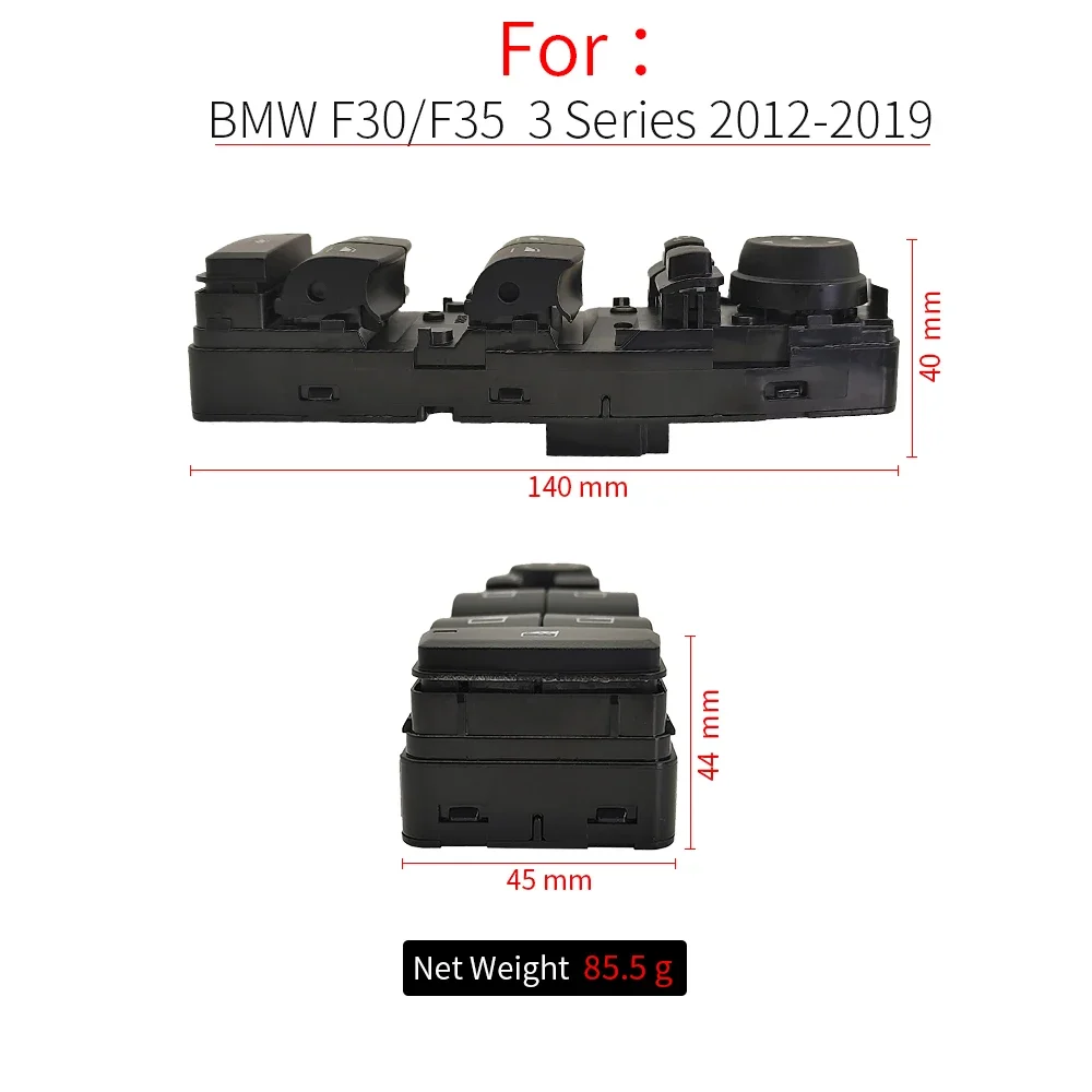 Untuk BMW F30 F10 Pengganti Penutup Sakelar Jendela Utama Tenaga Listrik Mobil untuk BMW 3 5 Seri 318 320 330 525 530 61319362107