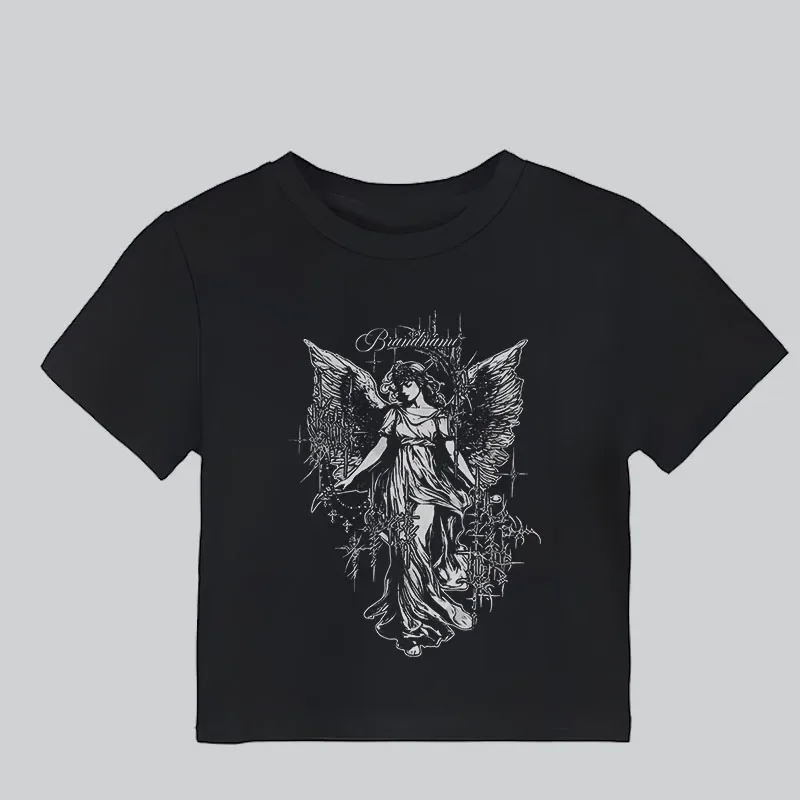 2000s Fashion Punk Emo girls Y2K Style Gothic Tops Women Short Sexy Casual Sling Summer Letter Tank Top women's Clothing Vest