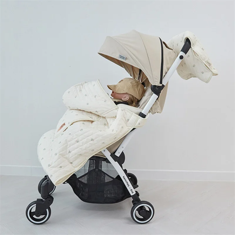New Winter Baby Sling Cover Thicken Fleece Baby Stroller Blanket for Carrier Newborn Swaddle Wrap Hooded Infant Sleeping Quilt