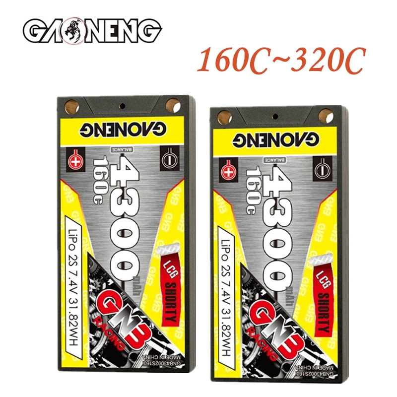 Zmodernizowany bateria Lipo GNB 7.4v 4300mAh 160C/320C dla czterech łodzi terenowych części zamienne 7.4V akumulator z wtyczką T/XT60