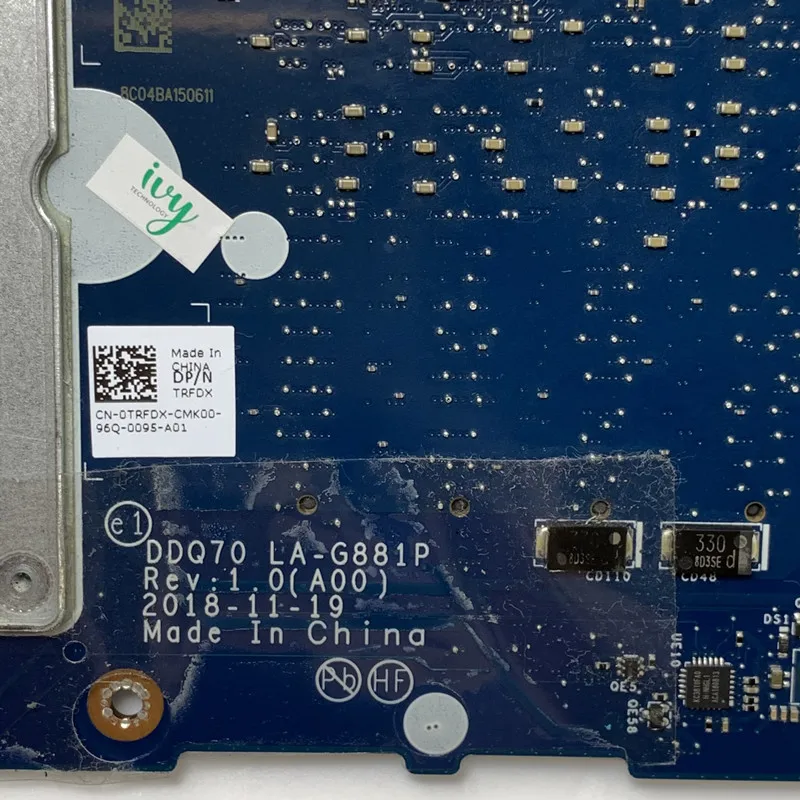 Ddq70 LA-G881P para dell alienware 17 área 51m CN-0TRFDX 0trfdx trfdx placa-mãe do portátil 100% funcionando bem