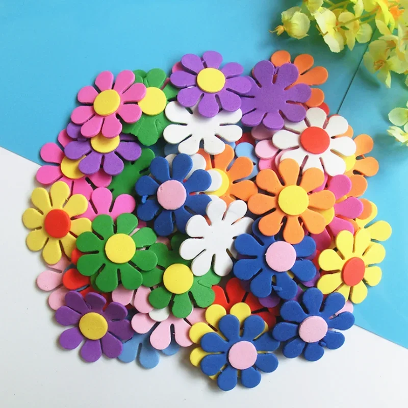 Espuma Flores para Scrapbooking, Borboletas, Estrelas, DIY Adesivo, Quarto Infantil, Decoração Do Partido, Jardim De Infância Flor De Espuma, Decalque Artesanato, 50Pcs