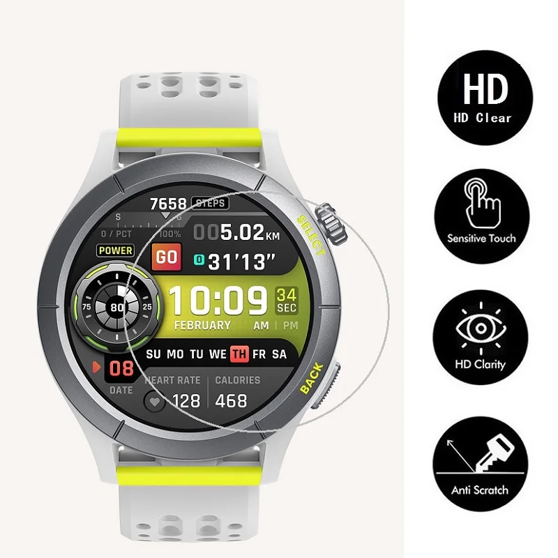 5 قطع واقي شاشة للساعة الذكية لفيلم AMAZFIT Cheetah Round / Cheetah Pro من الزجاج المقسى
