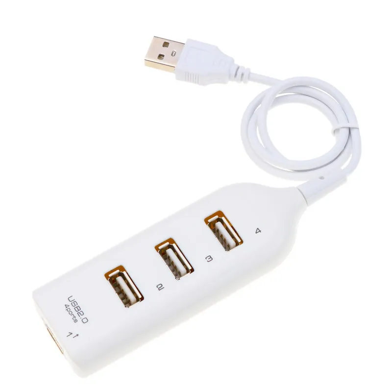 High Speed USB Hub 4 Port USB 2.0 with Cable Mini USB Splitter Hub Use Power Adapter Multiple Socket For PC Laptop Notebook