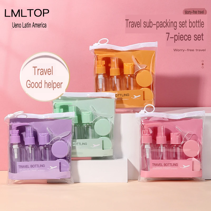 

LMLTOP 7-piece Travel Set 50ml Cosmetic dispenser bottle Spray bottle pressing Cream box SY760