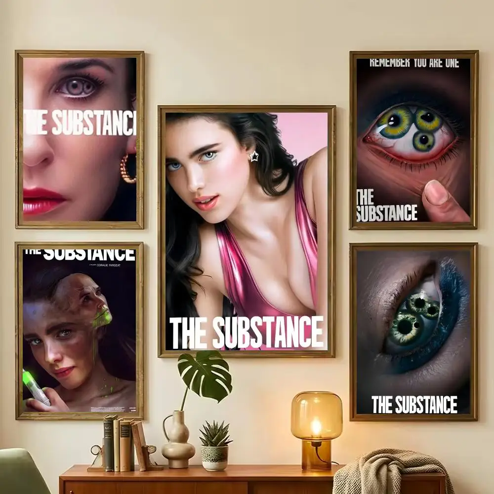 Movie The Substance Painting Calligraphy Stylish Wall Art Poster, Bedroom Living Room Home Decor Gift